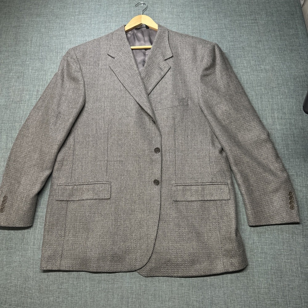 Zanieri Suit Jacket Men 50R Gray Excellent Silk Wool 3 Button Italy SB3 AMEZ